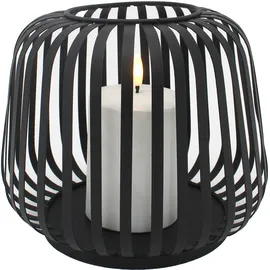 candela lights Laterne Metall 20x20x17 cm Solar inkl. LED Stumpenkerze schwarz