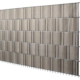 Floraworld Premium PVC Sichtschutzstreifen 210 x 19 cm braun/rattanoptik