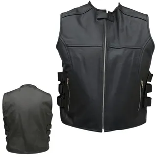 PROANTI Motorradweste aus Leder schwarz 4XL