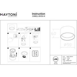 maytoni gmbh Vega 1 Deckenstrahler 9 cm Aluminium weiß