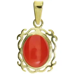 Ketten-Anhänger OSTSEE-SCHMUCK "Ostsee-Schmuck Anhänger Konstanze Anhänger Konstanze", gelb, Schmuckanhänger, Damen, 23 x 12mm, Gelbgold 333, 1.3 g