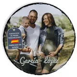LolaPix Foto auf kundenspezifischem Schieferstein mit Foto, Bild oder Text. Ein einzigartiges, originelles und exklusives Geschenk. Verschiedene Größen und Formen erhältlich. RUNDE FORM 30x30cm