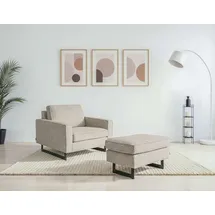 Home Affaire Loveseat Pinto Cord 105 x 85 x 97 cm Beige mit Keder