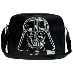 Schultertasche LOGOSHIRT "Darth Vader - Krieg der Sterne", Damen, Gr. B/H: 37cm x 28cm, schwarz, Lederimitat, bedruckt, mehrfarbig, Taschen, mit coolem Darth Vader-Frontprint