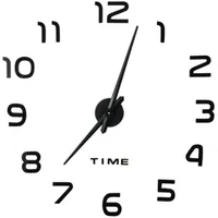 Relaxdays DIY Wanduhr, 3D-Zahlen, Uhr Wandtattoo zum Aufkleben, einfache
