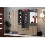 99rooms Garderoben-Set Mauro, (Set (6-St), Garderobenset), bestehend aus Regalschrank, Schrank, 2×Paneel, Schuhschrank, Kommode