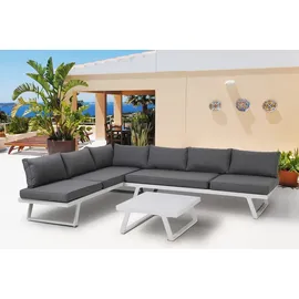 Möbilia Sitzgruppe Ecksofa Couchtisch grau/dunkelgrau