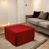 Talamo Italia Puof In Ein Einzelbett Umwandelbar, Made In Italy, Klappbett, Pouf Mit Abnehmbarem, Platzsparendem Stoff Für Das Wohnzimmer, Cm 78x78 / 195h45, Rot