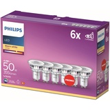Philips LED-Lampe Classic Spot 4,6W/827 (50W) 36° 6-pack GU10