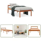 The Living Store Seniorenbett Wachsbraun 90x190 cm Massivholz Kiefer - Braun
