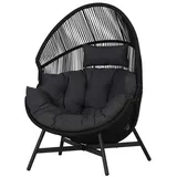 VCM Garten Sessel Polyester 0 x 0 x 0 cm Schwarz/Grau