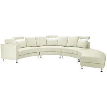 Beliani Halbrundes Sofa ROTUNDE Echtleder 7-Sitzer