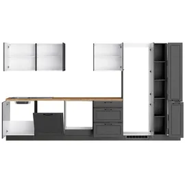 Held Küchenzeile Meran ohne Geräte ca. 360 cm Grau/Eiche