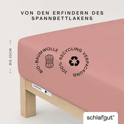 Schlafgut Spannbettlaken »CASUAL u.a. in Gr. 90x200, 140x200 oder 180x200 cm, 100% Bio-Baumwolle«, Bettlaken für Matratzen bis 25 cm Höhe, zuverlässig, langlebig, weich, 77551411-0 purple mid 1 St.