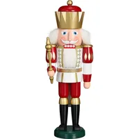Seiffener Volkskunst Nussknacker König 40 cm rot/weiß