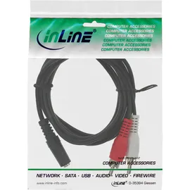 InLine Cinch/Klinke Kabel 2x Cinch-Stecker - 3,5mm Klinken-Buchse 5,0m (89940E)