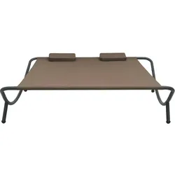 vidaXL Outdoor-Loungebett Stoff Braun
