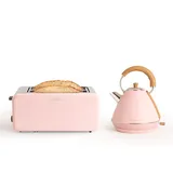 CREATE/PACK TOAST RETRO XL + KETTLE RETRO L/Toaster Pastellrosa mit Wasserkocher Pastellrosa/Wasserkocher 1,7 L