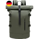 Rolltop Rucksack Groß 33L Wasserdichte Laptop Rucksack Herren Damen 15 Zoll Schu