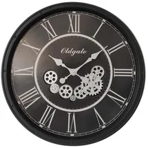 GLOBO Wanduhr 76 cm römisches Ziffernblatt schwarz