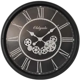 GLOBO Wanduhr 76 cm römisches Ziffernblatt schwarz