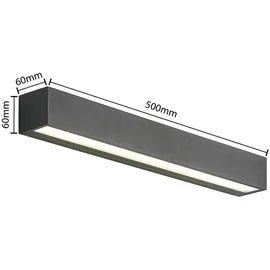 ARCCHIO Außenwandleuchte Aluminium 6,0 cm grau 2-flammig