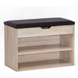 FineBuy Schuhbank 60x40x30cm Garderobenbank Holz Sitzbank Kunstleder Flurbank Schuhtruhe