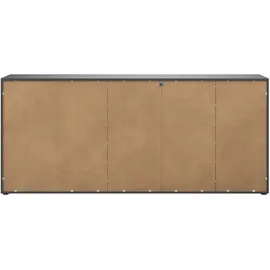 manjana möbel Sideboard MANJANA MÖBEL "Style", grau (anthrazit matt, glas anthrazit, metall chrom), B:225cm H:98,7cm T:40cm, Glas, Holzwerkstoff, Metall, Sicherheitsglas ESG, Sideboards, Sideboard, mit Glasfronten, mit Metallgriffen, melaminbeschichtet