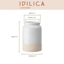 KitchenCraft Utensilienhalter 12 x 12 x 18 cm Farbe Cream