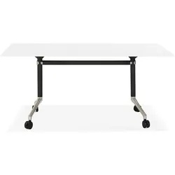 Kadima Design Schreibtisch Faltbar  160 x 80 cm  Mobil Geräumig Design  Weiß  Computertisch