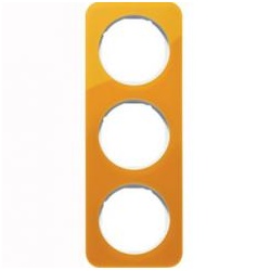 Abdeckrahmen R.1, 3-fach (orange transparent / polarweiß glänzend)