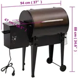 vidaXL Pelletgrill 94 cm