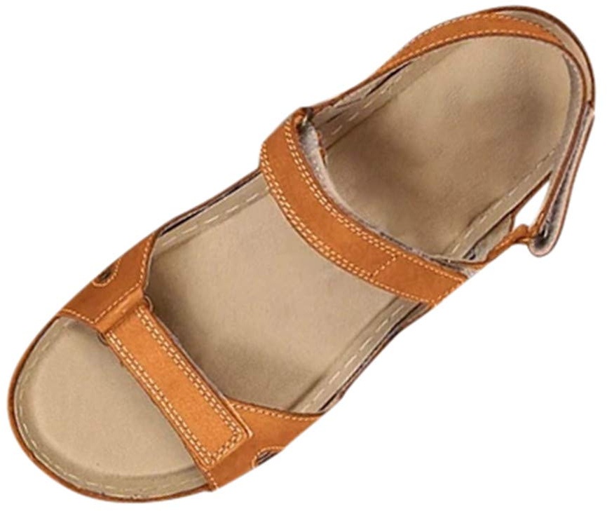 Schuhe Frauen Open Toe Solid Wedges Causal Outdoor Beach Sandalen (41,Braun) - 41 EU