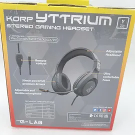 THE G-LAB Gaming Headset for PC PS4 PS5 Xbox Switch Gaming Headset with Microphone Foldable Stereo, Strong Bass Microphone 3.5mm Jack (Black)