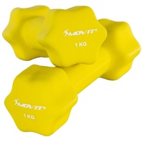 MOVIT Hantel-Set 2er Set Neopren Hanteln, Kurzhanteln, (Set, 2er-Set), Hantel in 8 Gewichts- und Farbvarianten 2x 0,5kg bis 2x 5kg gelb