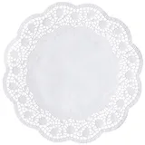 Papstar Tortenspitzen rund Ø 33 cm, weiß, perfekt für Torten | Folie (8 Stück)
