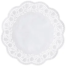 Papstar Tortenspitzen rund Ø 33 cm, weiß, perfekt für Torten | Folie (8 Stück)