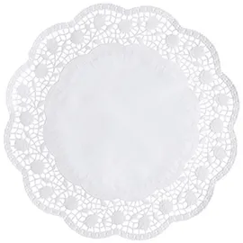 Papstar Tortenspitzen rund Ø 33 cm, weiß, perfekt für Torten | Folie (8 Stück)