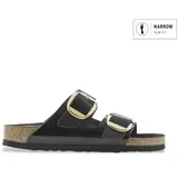 Birkenstock für Damen. 1021476 Leder-Sandalen Arizona (Schmale Passform) schwarz (41), Wohnung, Keine, Lässig