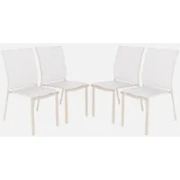 Sweeek 4er-Set stapelbare Gartenstühle aus Aluminium und Textilene, -
