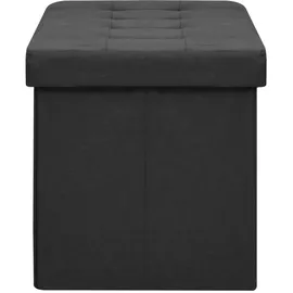 vidaXL Sitzbank mit Stauraum Schwarz Leinenoptik