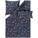 Estella Bettwäsche Atelier, Dunkelblau, Textil, Floral, 135x200 cm, pflegeleicht, atmungsaktiv, hautfreundlich, weiche und anschmiegsame Oberfläche, Schlaftextilien, Bettwäsche Bettwäsche, Satin-Bettwäsche