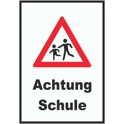 Achtung Schule Schild A6 (105x148mm)