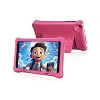 Wqplo Tablet für Kinder, 8 Zoll, Android 12 Tablet, Kinder, 1280 x 800 IPS HD, 4000 mAh, WiFi, Bluetooth, Dual-Kamera, Kindersteuerungsmodus, Dämpfungscase (Rosa)