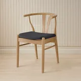 Stuhl HAMMEL FURNITURE "Freja, Esszimmerstuhl, Wohnzimmerstuhl", , eiche geölt, eiche geölt, B:53cm H:75cm T:54cm, Massivholz, Stoff, Stühle, Massivholz, gepolsterte Sitzfläche, versch. Farbvarianten