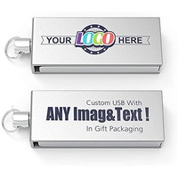 MEINAMI USB Stick Mini Größe Personalisiert USB-Flash-Laufwerk Silber Metall USB 2.0 Flash Drive 32GB 25 PCS