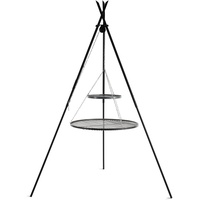Cook King Premium Schwenkgrill „TIPI“ 210 cm - Doppelrost aus Rohstahl 80 cm + 40 cm