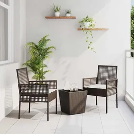 vidaXL Garten Bistro Set 3 pcs Braun Poly Rattan