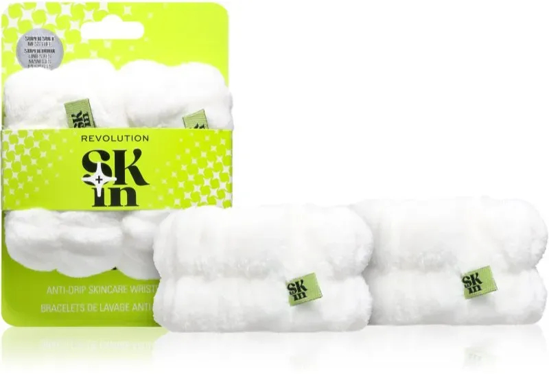Revolution Skincare Skin Anti-Drop wasserabsorbierende Armbänder zum Waschen des Gesichts 2 St.