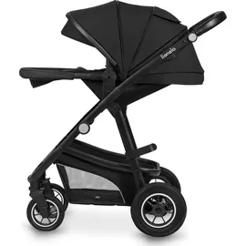 lionelo BIANKA Kinderwagen Autotransporter, Autositz, klappbar, Travel System Rückenlehne, Räder Polsterung, Verdeck XXL-Sc... - Schwarz